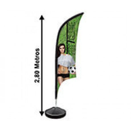 WIND BANNER KIT COMPLETO BANDEIRA E BASE TECIDO OXFORD MODELO VELA Colorido frente - 1 un.