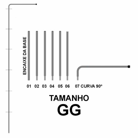 WIND BANNER PEÇAS HASTES RETANGULAR GG 5 un.