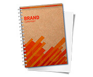 CADERNETA CAPA MALEÁVEL WIRE O MIOLO PERSONALIZADO ABERTURA HORIZONTAL KRAFT 250G 48 FOLHAS