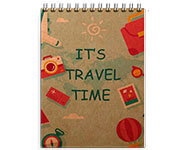 CADERNETA CAPA MALEÁVEL WIRE O MIOLO PERSONALIZADO ABERTURA VERTICAL KRAFT 250G 48 FOLHAS