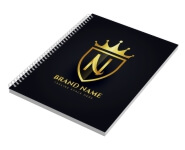 CADERNO IMPRESSÃO DIGITAL MIOLO PERSONALIZADO LAM FOSCA E HOTSTAMPING 300X210MM 100 FOLHAS