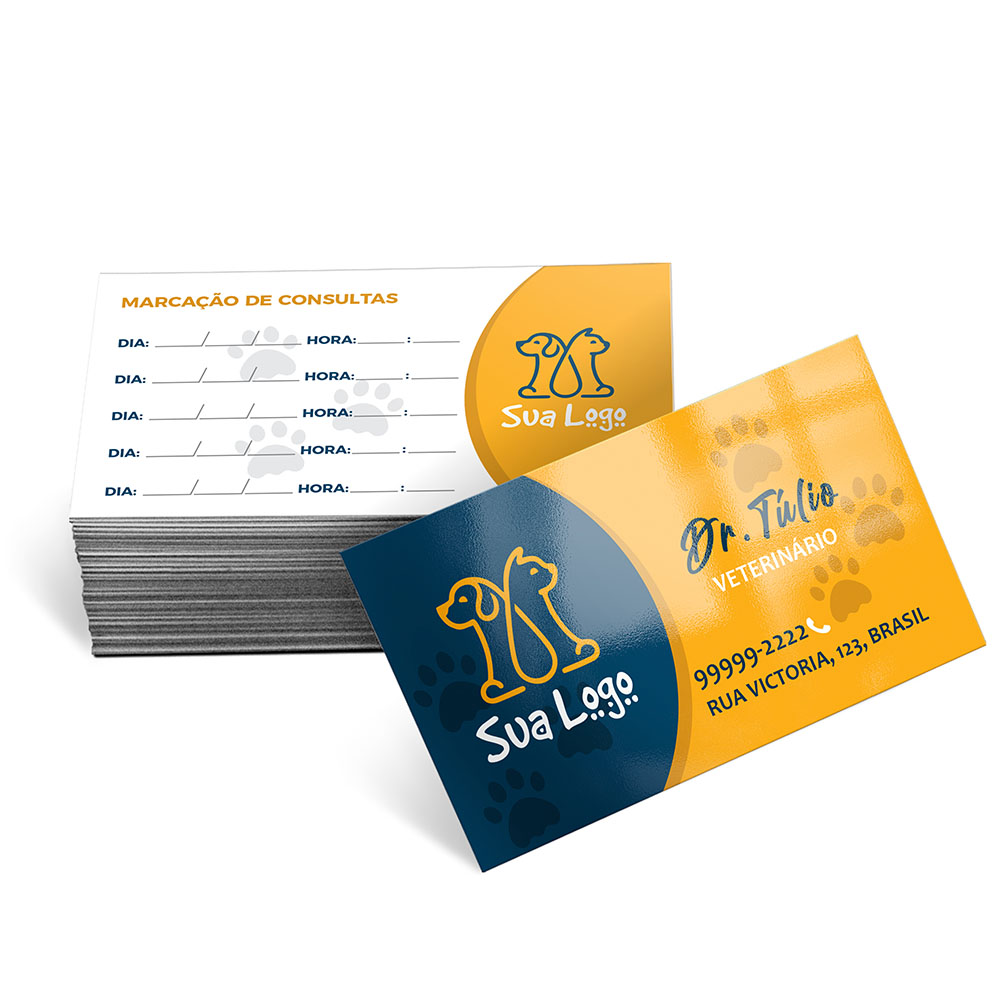 CARTÕES DE VISITA COUCHÊ 250G VERNIZ UV VERNIZ UV TOTAL FRENTE