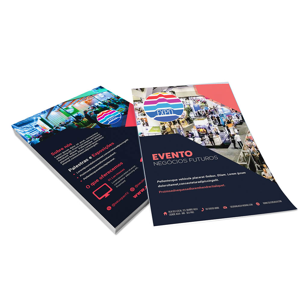 PANFLETOS, FLYERS E FOLHETOS APERGAMINHADO  90G 105X150MM