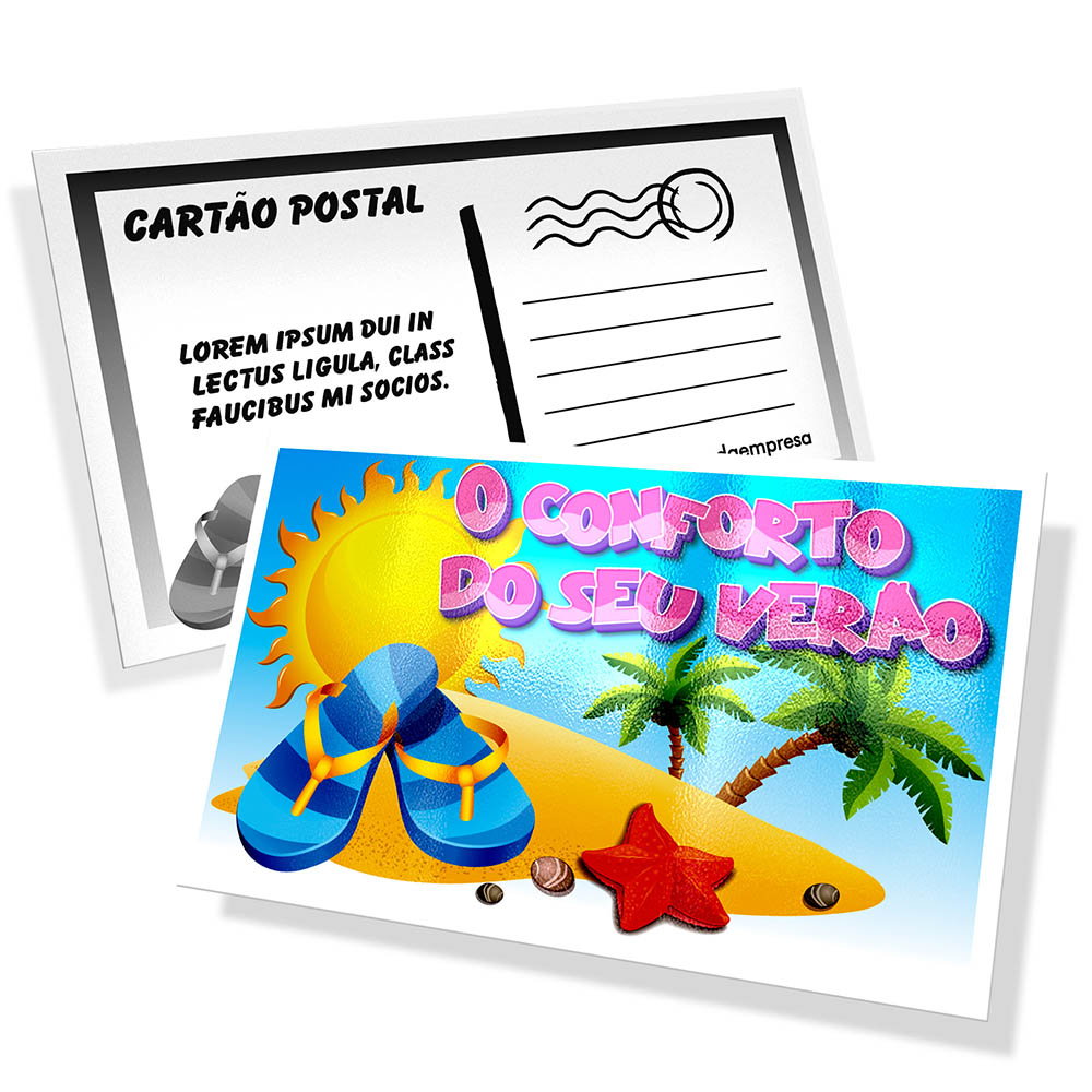 POSTAIS COUCHÊ 250G VERNIZ UV TOTAL F 90X147MM