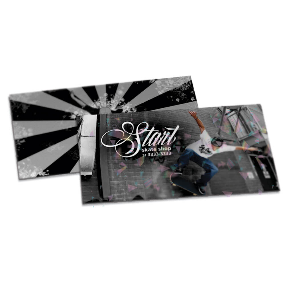 POSTAIS COUCHÊ 275G LAMINAÇÃO HOLOGRÁFICA FRENTE 182X102MM