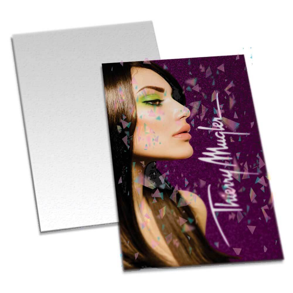 POSTAIS COUCHÊ 275G LAMINAÇÃO HOLOGRÁFICA FRENTE 91X153MM