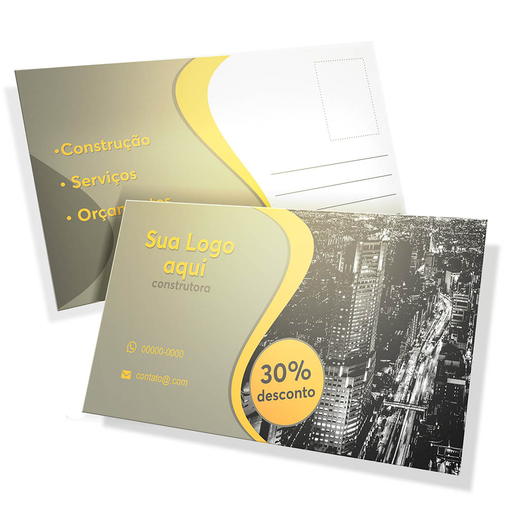 POSTAIS COUCHÊ 300G LAM FOSCA FRENTE E VERSO 180X98MM