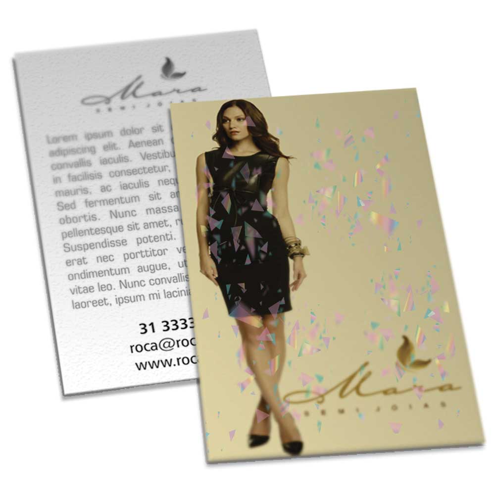 POSTAIS COUCHÊ 300G LAMINAÇÃO HOLOGRÁFICA LAM HOLOGRÁFICA FRENTE 91X153MM