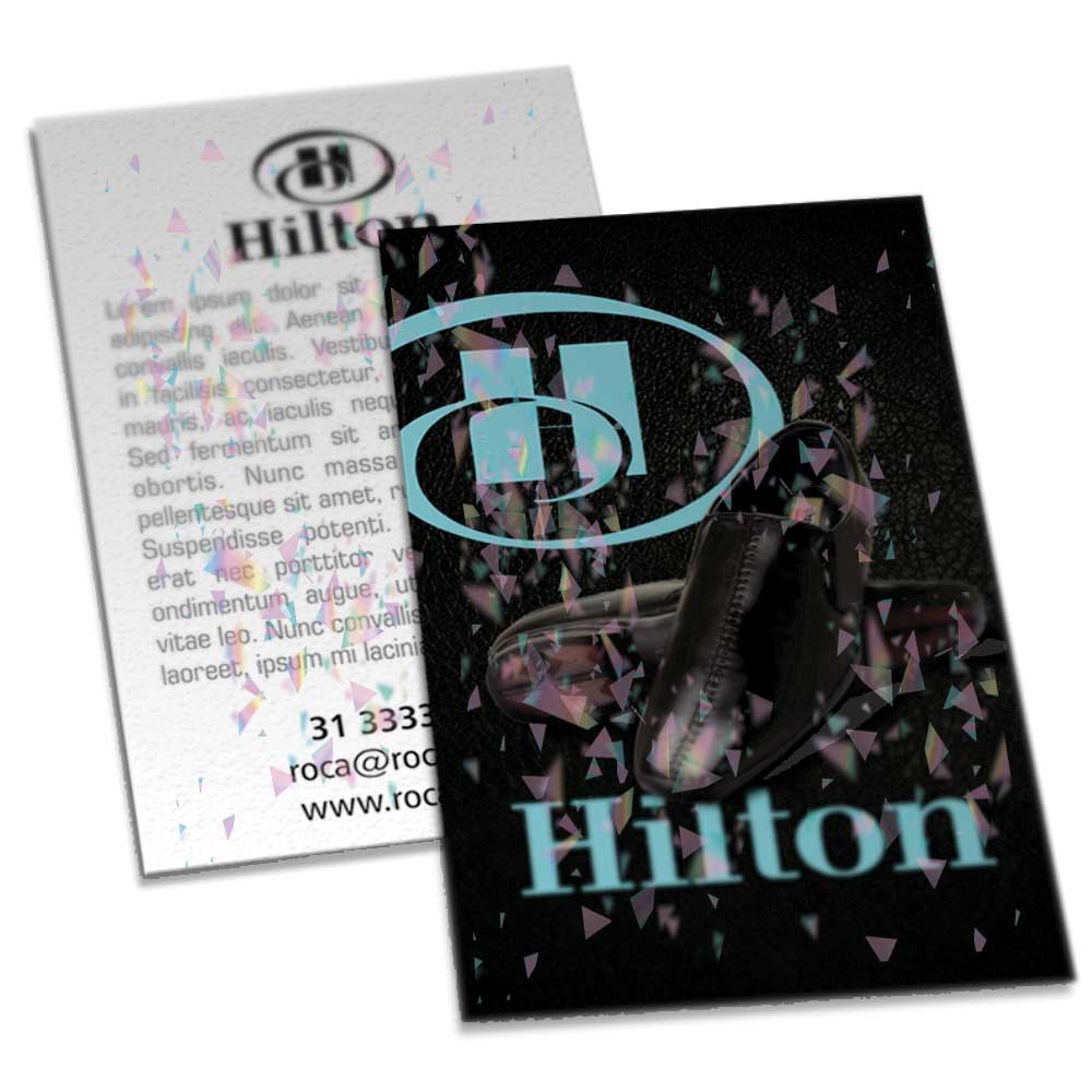 POSTAIS COUCHÊ 300G LAMINAÇÃO HOLOGRÁFICA LAM HOLOGRÁFICA FRENTE E VERSO 91X153MM