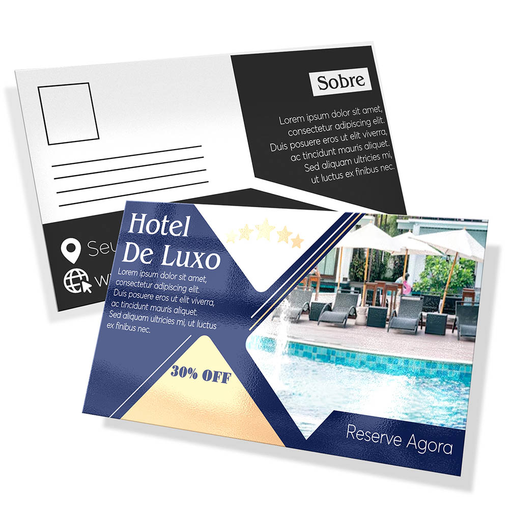 POSTAIS COUCHÊ 300G VERNIZ UV TOTAL FRENTE 180X98MM