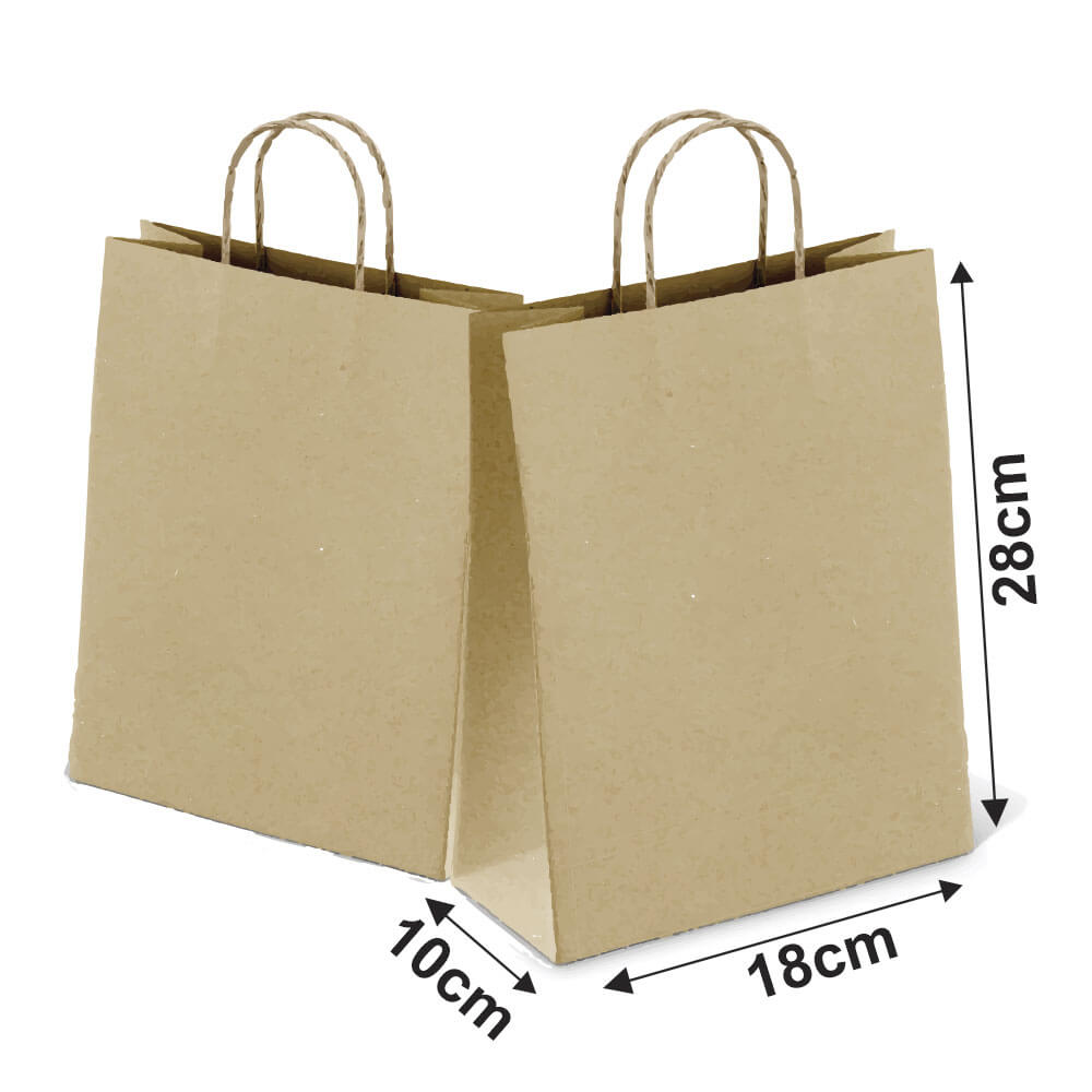 SACOLAS KRAFT COM ALÇA 80G PADRÃO TAMANHO P 180X280MM