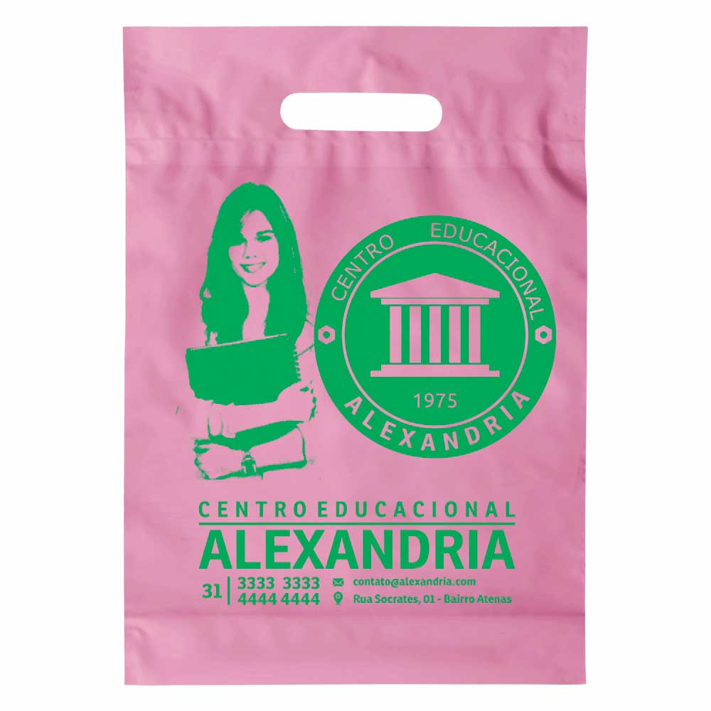 SACOLAS PLÁSTICAS BOCA VAZADA 250X350MM ROSA