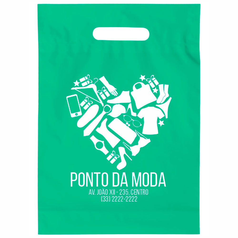 SACOLAS PLÁSTICAS BOCA VAZADA 300X400MM VERDE ÁGUA